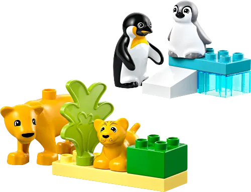 Caja de LEGO 10442 Familias de la Fauna Salvaje: Pingüinos y Leones