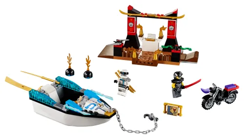 Scatola LEGO 10755 Zane e l'inseguimento della barca Ninja