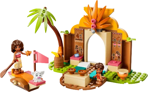 Boîte LEGO 43282 Maison de village et pirogue de Vaiana