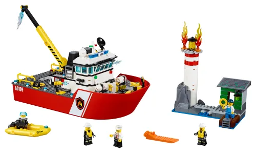Caja de LEGO 60109 Barco de bomberos
