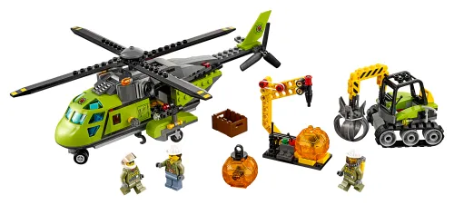 Boîte LEGO 60123 L'hélicoptère d'approvisionnement du volcan