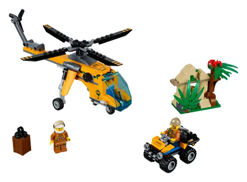 Boîte LEGO 60158 L'hélicoptère cargo de la jungle