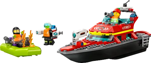 Scatola LEGO 60373 Barca di soccorso antincendio