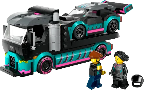 Boîte LEGO 60406 La voiture de course et le camion de transport de voitures