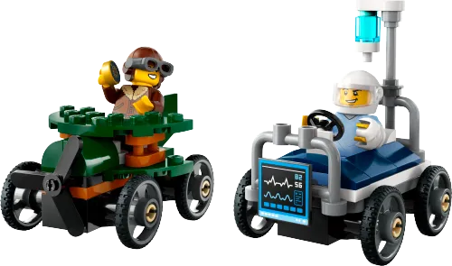 Boîte LEGO 60459 Pack de bolides de course : avion contre lit d'hôpital
