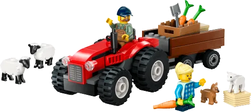 Boîte LEGO 60461 Tracteur agricole rouge avec remorque et moutons