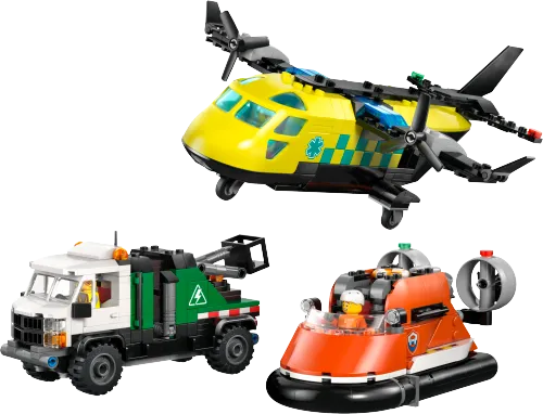 Scatola LEGO 60505 Remix aereo, camion di servizio e hovercraft