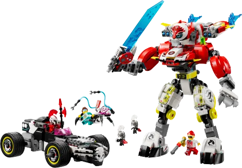 LEGO box 71497 Cooper's Tiger Mech & Zero's Hot Rod Car