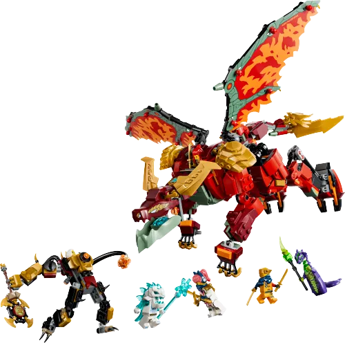 Scatola LEGO 71868 Mech drago mutaforma di Wyldfyre