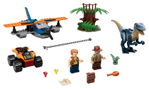 Scatola LEGO 75942 Velociraptor: salvataggio in biplano