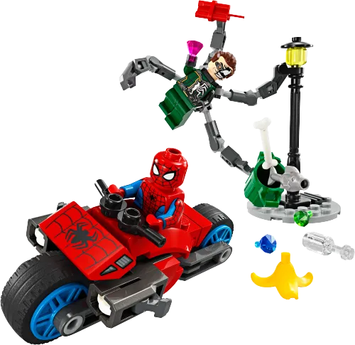 Boîte LEGO 76275 La course-poursuite en moto : Spider-Man contre Docteur Octopus