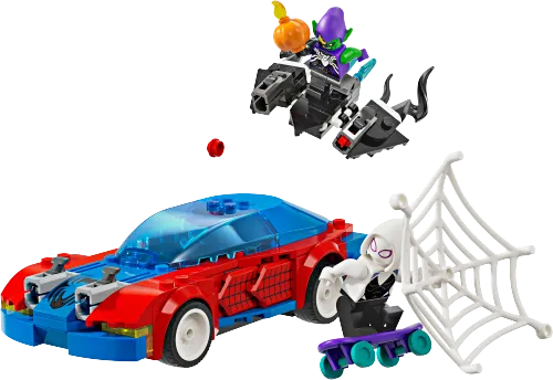 Boîte LEGO 76279 La voiture de course de Spider-Man contre le Bouffon Vert venomisé