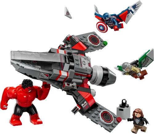 Boîte LEGO 76292 Captain America vs Hulk rouge