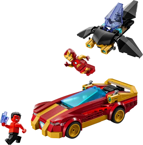 Boîte LEGO 76310 La voiture d’Iron Man et Black Panther contre Hulk rouge