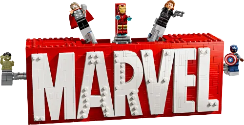 LEGO box 76313 MARVEL Logo & Minifigures