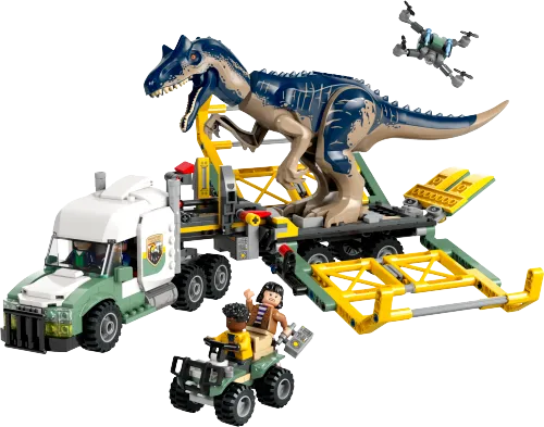 Scatola LEGO 76966 Missione dinosauro: camion di trasporto dell’allosauro