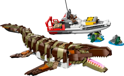LEGO box 76974 Brick-Built Mosasaurus Boat Mission